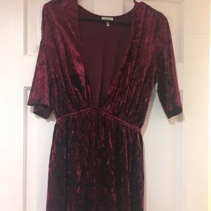 NWOT Tobi Maroon Velvet Romper